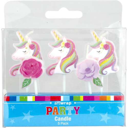 Party Candles - Unicorn and Flowers